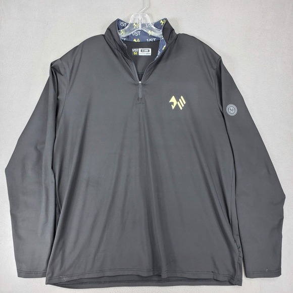 1 Other - 1/ST Chrome‎ Studio 1/4 Zip Pullover Mens XL Black Preakness Stakes Pimlico Logo